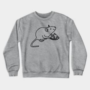 Rat with Pizza Slice Outline for a Geek Crewneck Sweatshirt